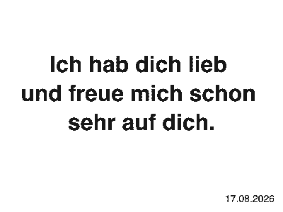 Text mittig mit kleinem Datum